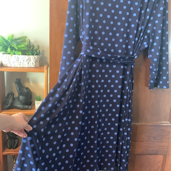 Brand new Lularoe navy blue polka dot true wrap midi dress 😍😍😍 - Picture 10 of 12